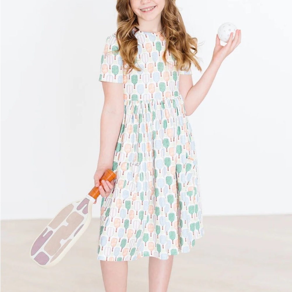 Mila & Rose Pickleball Rainbow Country Club Pocket Twirl Dress 7-8